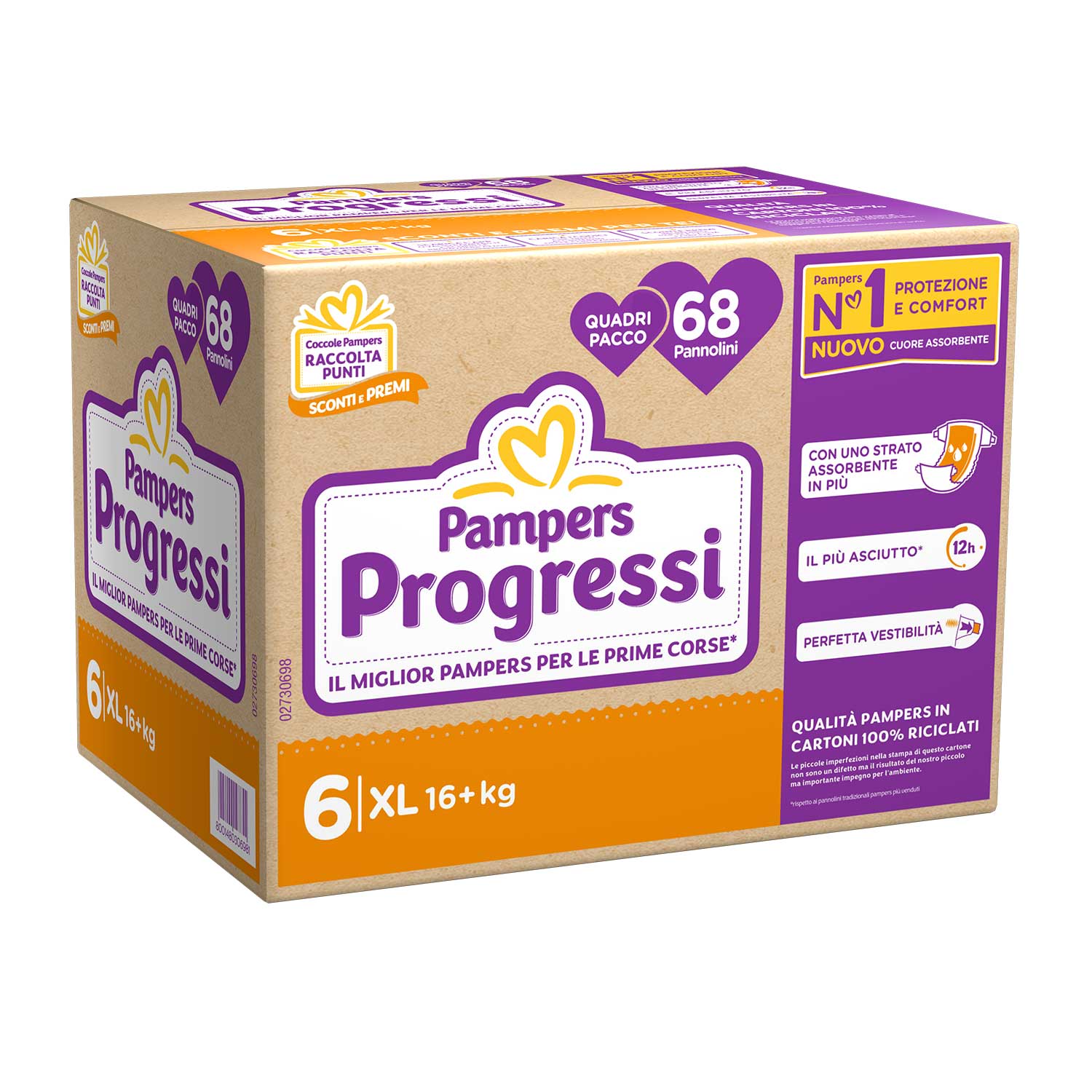 Pampers - Progressi Quadripack Size 6+ Extralarge 68pcs