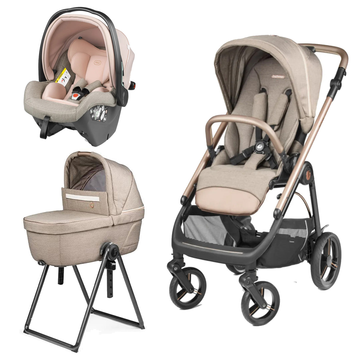 Peg Perego - Trio Veloce New Con Culla Belvedere + Primo Viaggio SLK R129