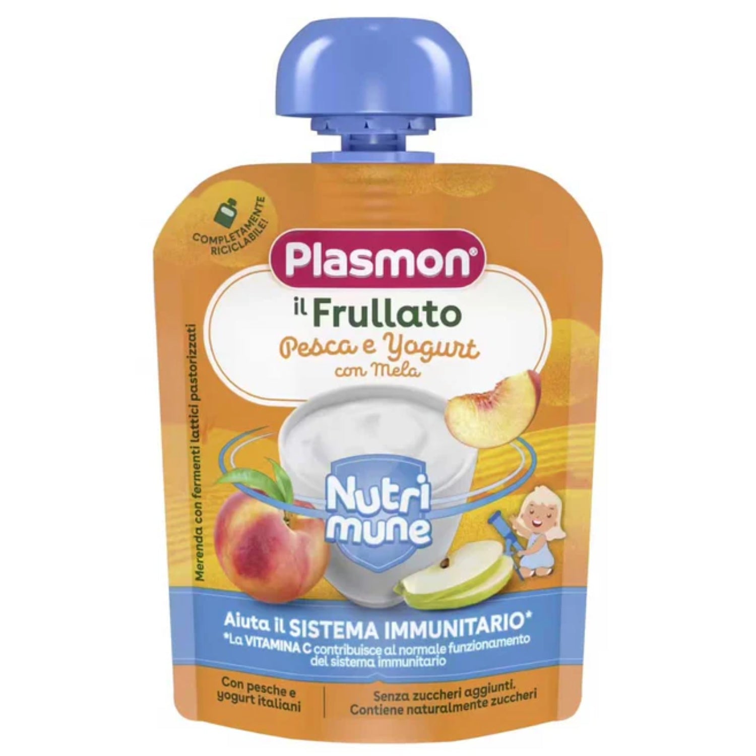 Plasmon - Frullati Nutrimune Yogurt Pesca: Confezione 85 gr