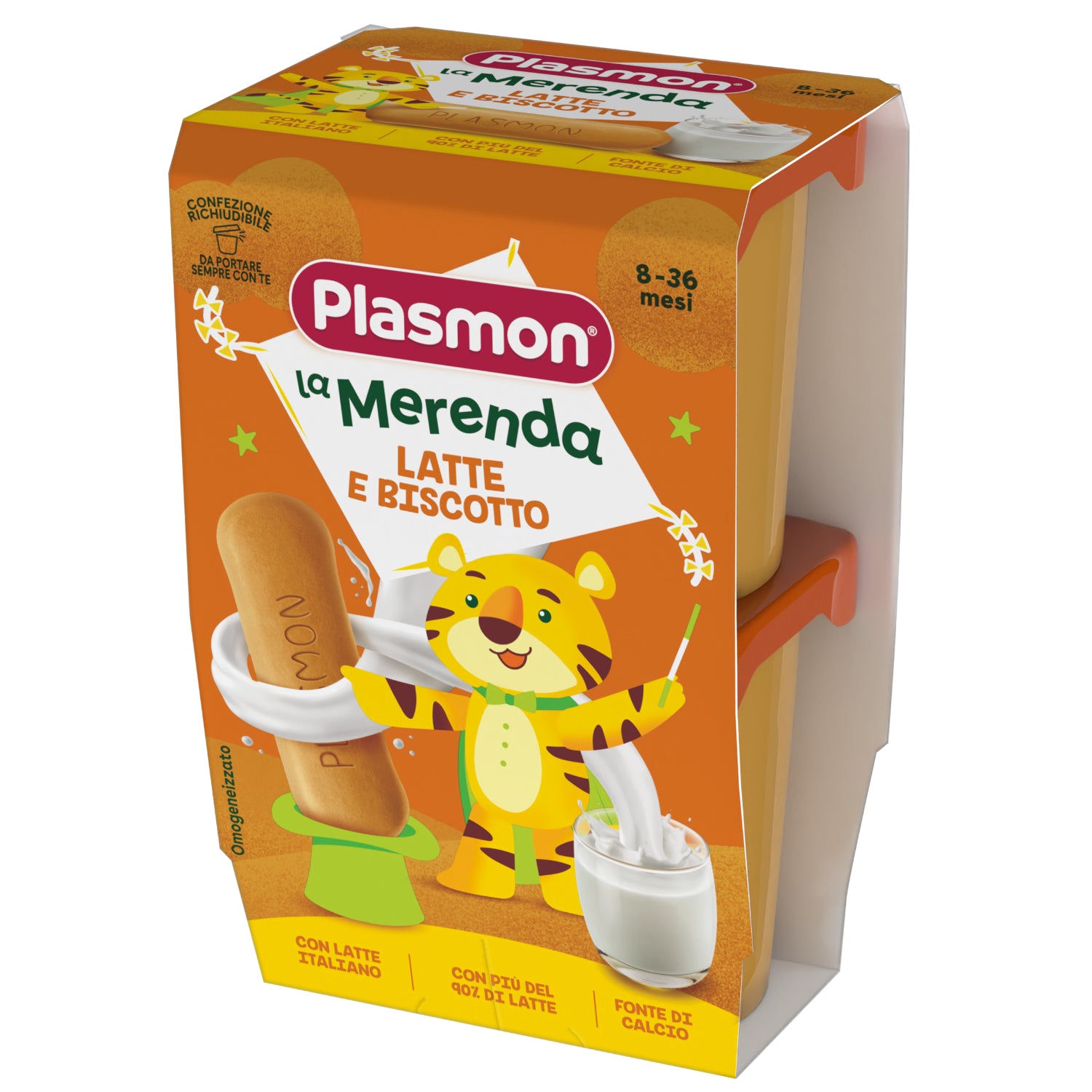 Plasmon - Merenda Latte Biscotto: Confezione 2x120 gr