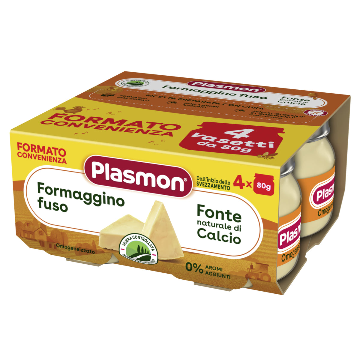 Plasmon - Omogeneizzato Formaggino Fuso: Confezione 4 x 80 gr