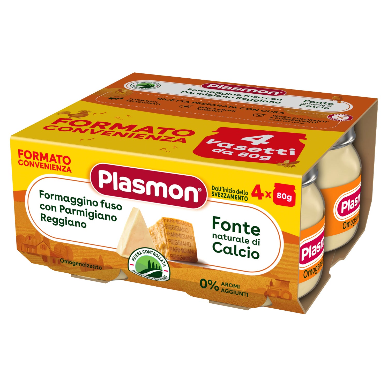 Plasmon - Omogeneizzato Formaggino Parmigiano: Confezione 4 x 80 gr
