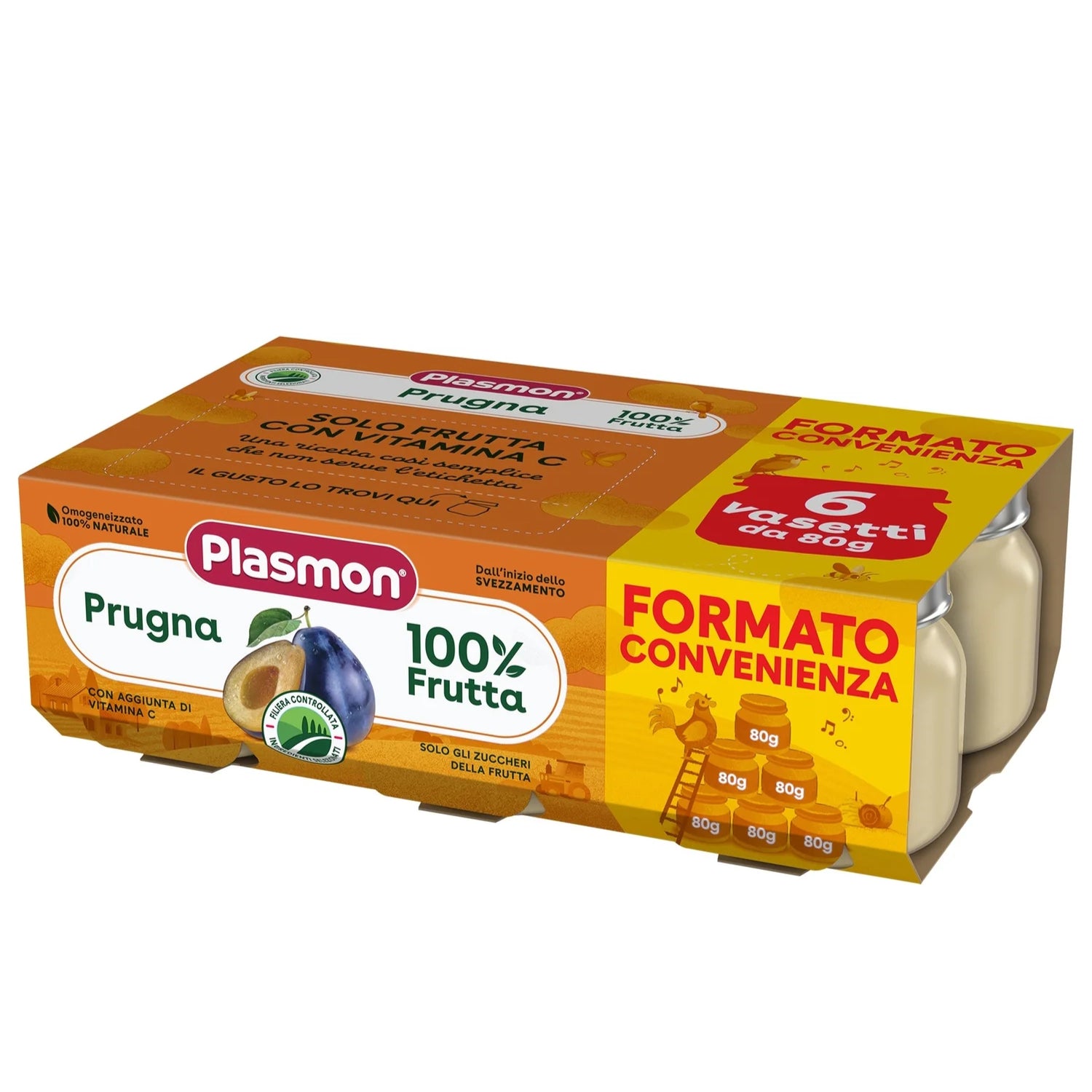Plasmon - Omogeneizzato Frutta Prugna: Confezione 6x80 gr