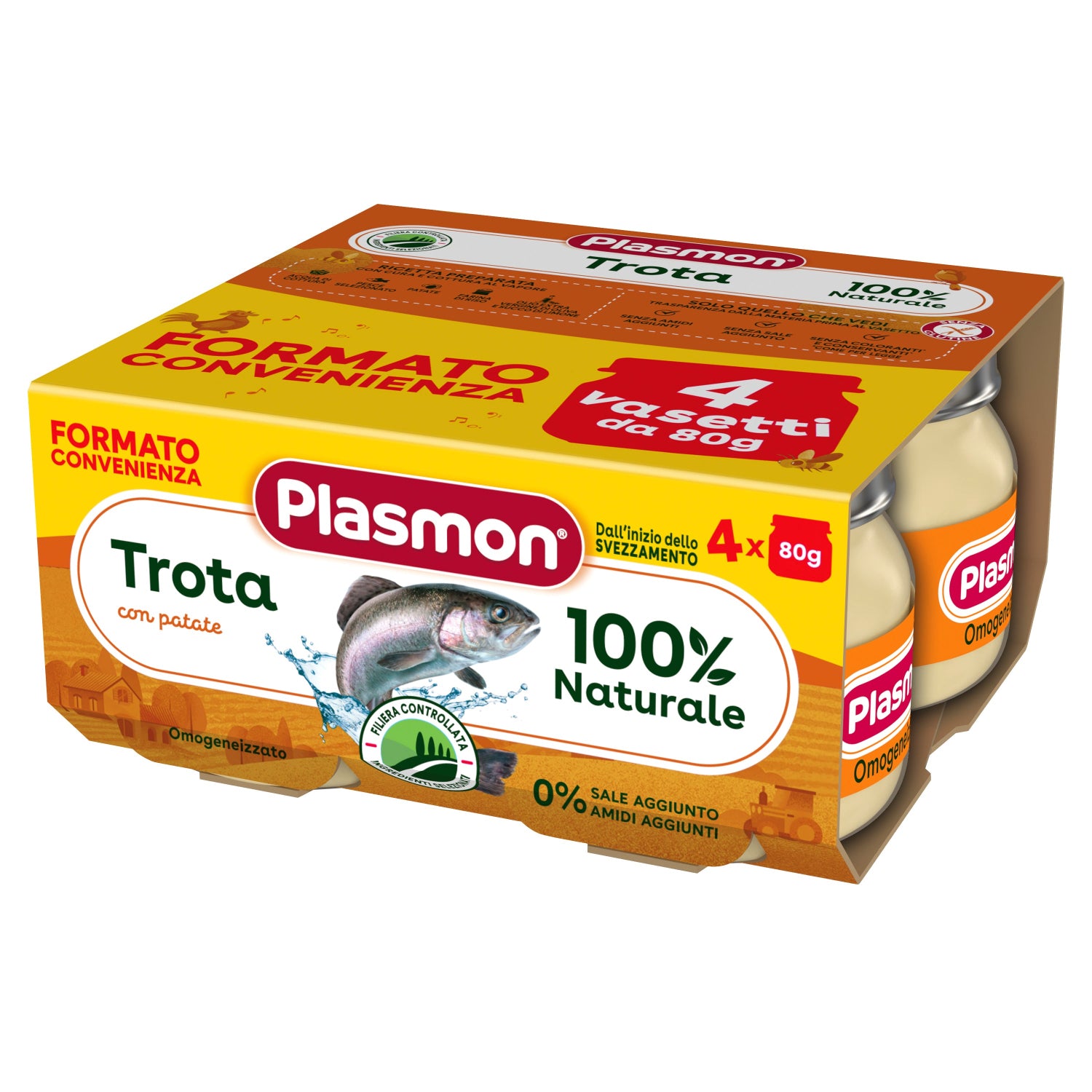 Plasmon - Omogeneizzato Pesce Trota: Confezione 4x80 gr