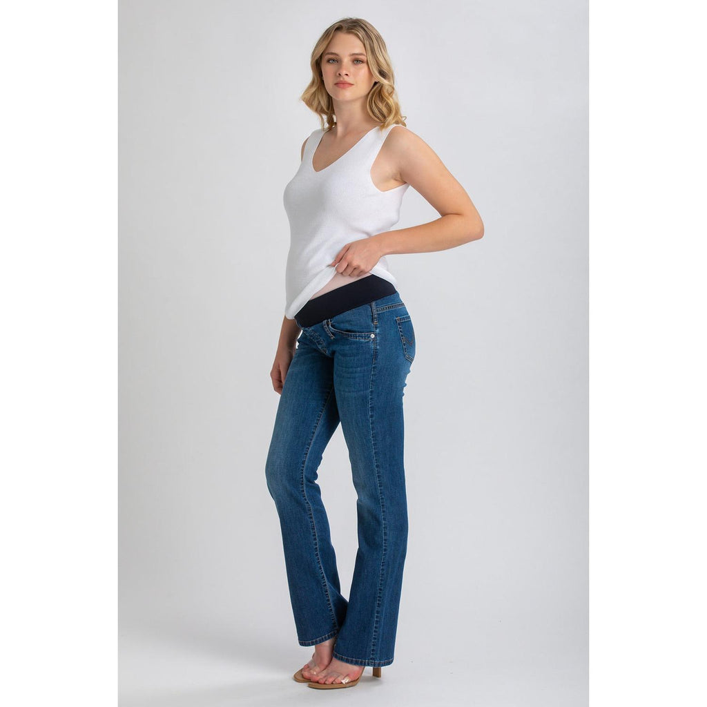 SLIM BOOTCUT WA07 - Jeans Premaman con Gamba Leggermente Svasata