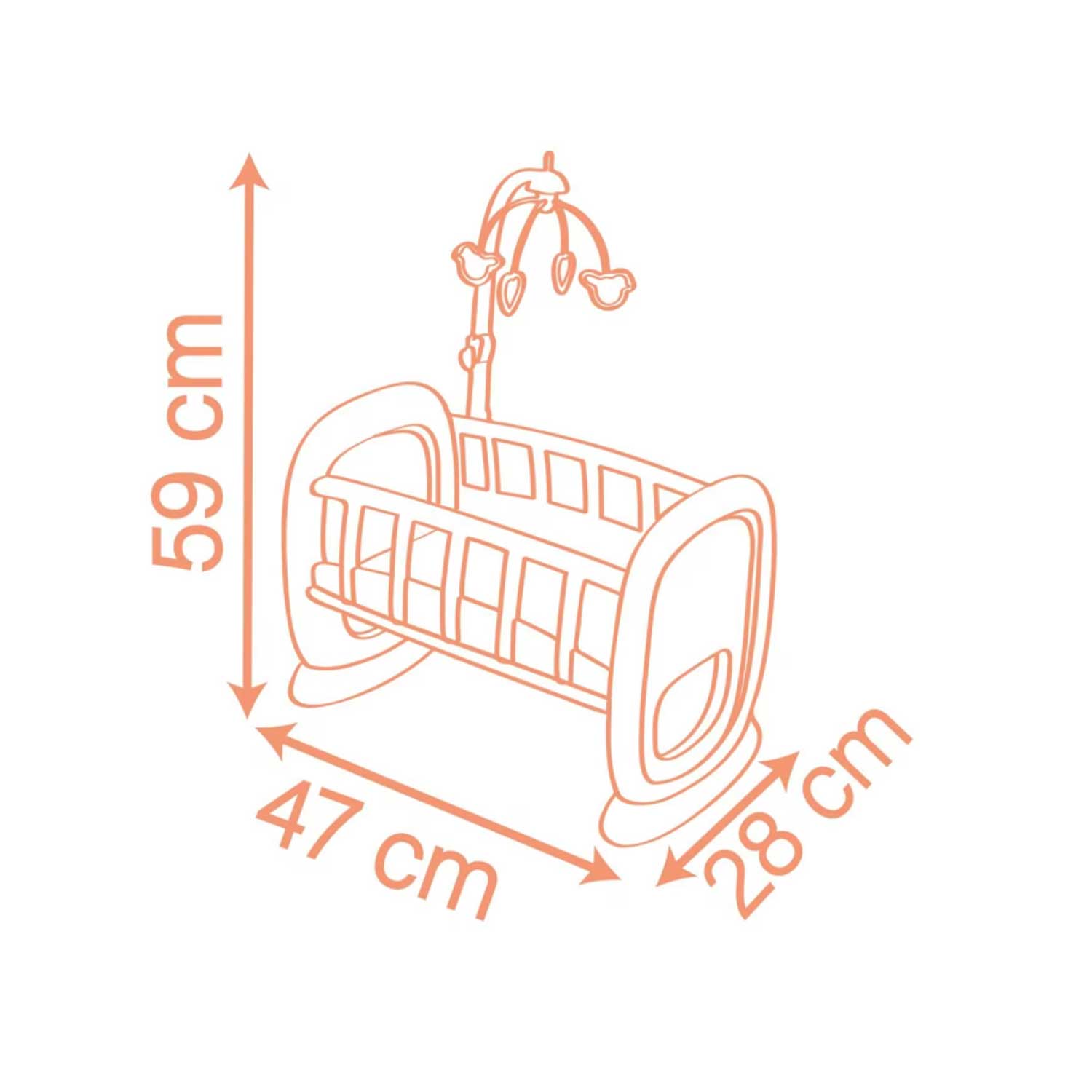 Smoby - Baby Nurse Cradle with Carousel