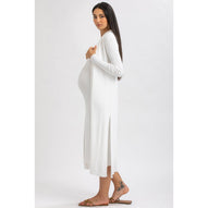 TULIP - Cardigan Premaman Bianco con Spacchi Laterali