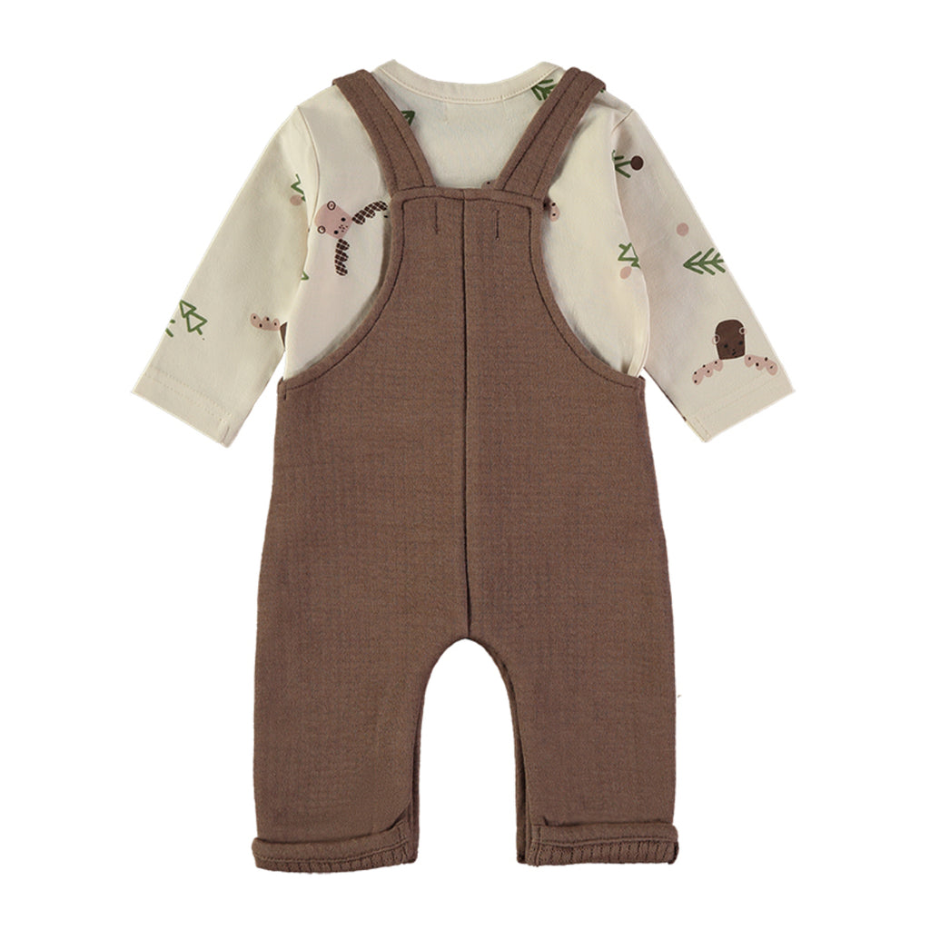 Wonderlife - Completo Salopette Marrone Per Neonati e Bambini 260842-I