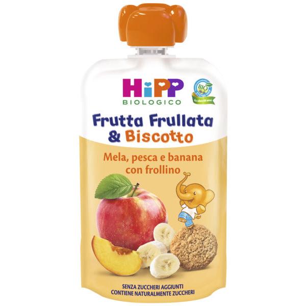 Hipp - Frutta Frullata Mela Pesca E Banana Con Frollino: Confezione 90 gr