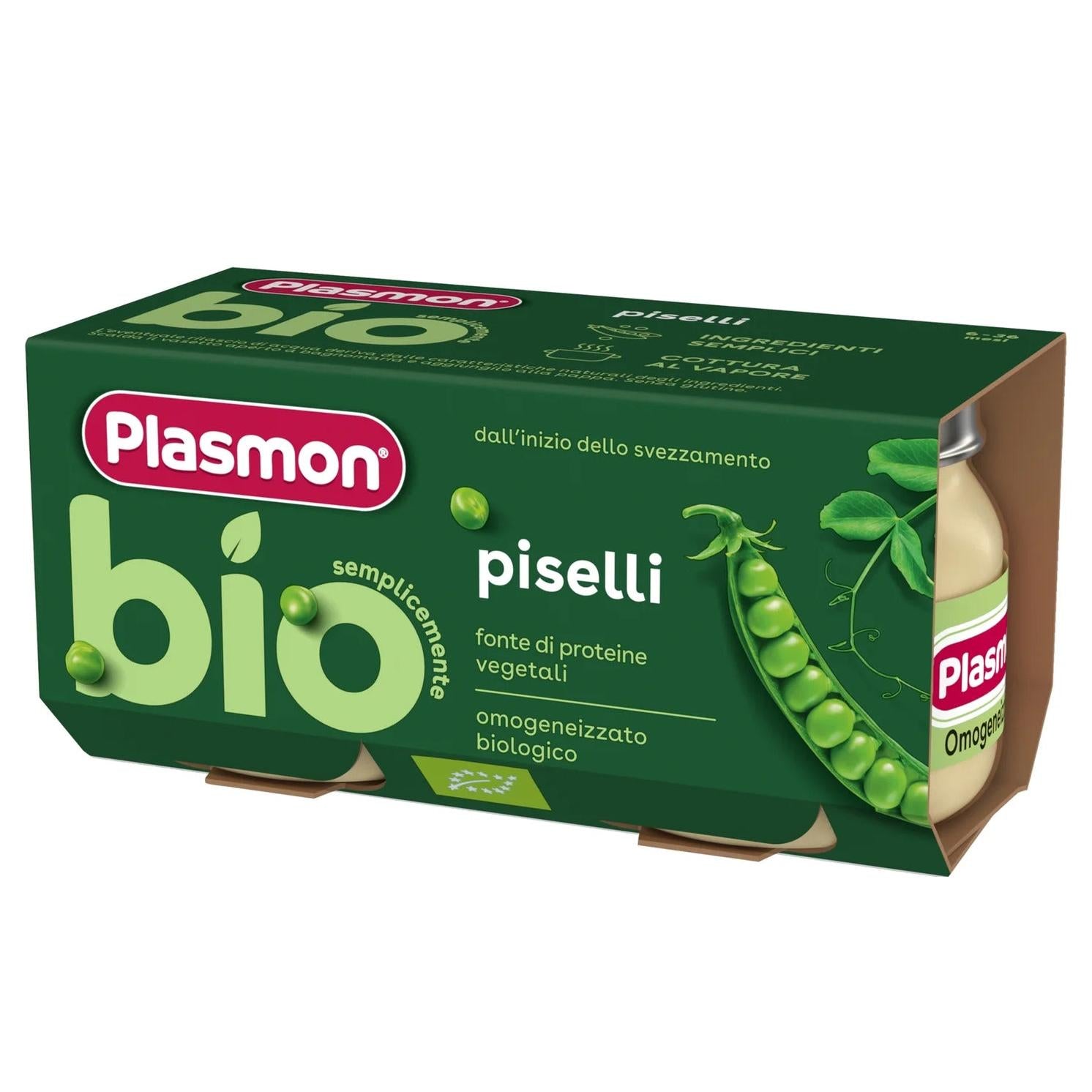 Plasmon - BIO Omogeneizzato Legumi Piselli: Confezione 2x80 gr