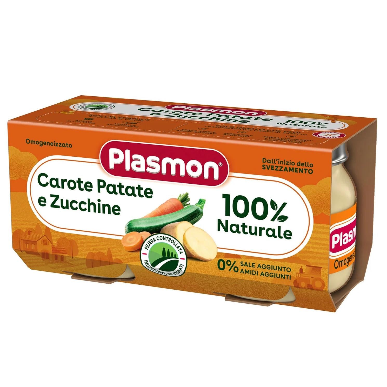 Plasmon - Omogeneizzato Carote Patate Zucchine: Confezione 2x80 gr