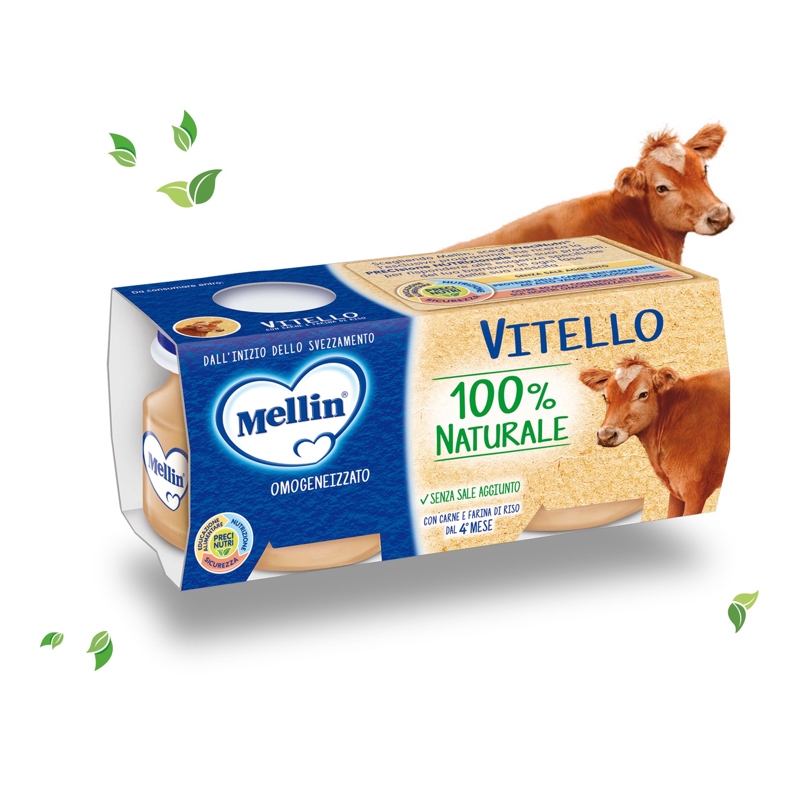 Mellin - Omogeneizzato Vitello - Confezione 2x80 gr