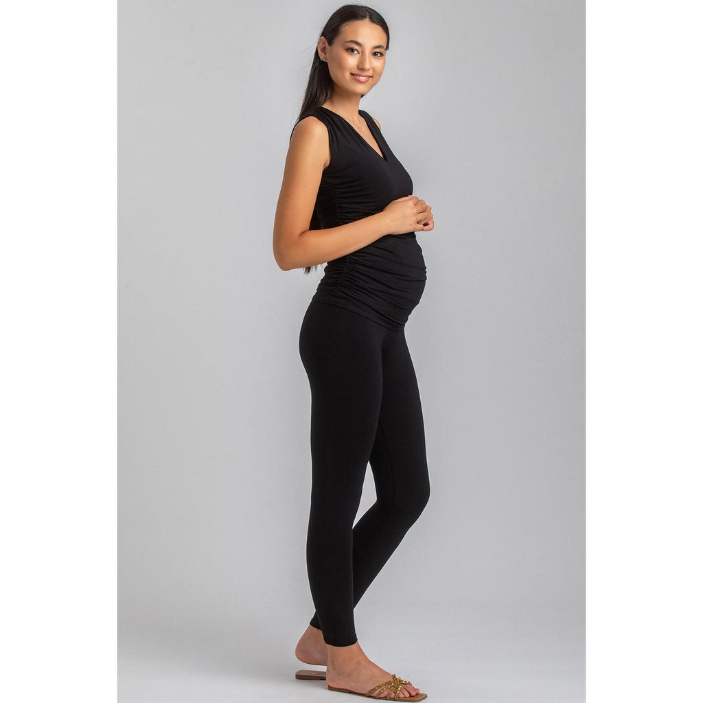 ZACK - Leggings Premaman Neri in Morbido Jersey di Bambù