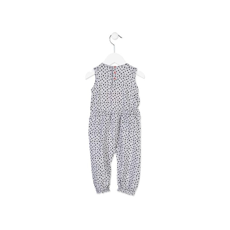 Losan - Gray Polka Dot Baby Girl Sleeveless Overall