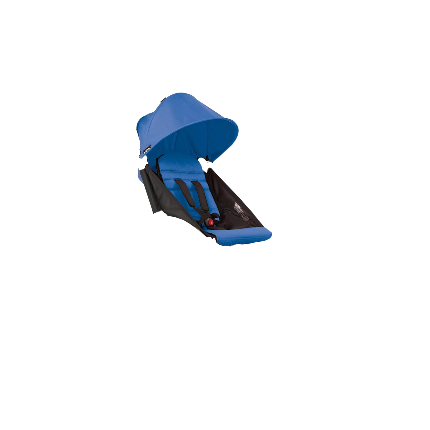 A blue Babyzen Yoyo stroller showcases its compact fold, ready for travel. 
