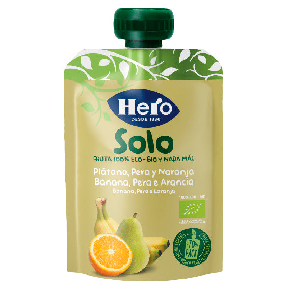 Hero -  Pouch Banana, Pera e Arancia Biologiche 1x100 Gr