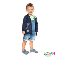 Losan - Salopette in Felpa effetto Jeans Baby Bambino