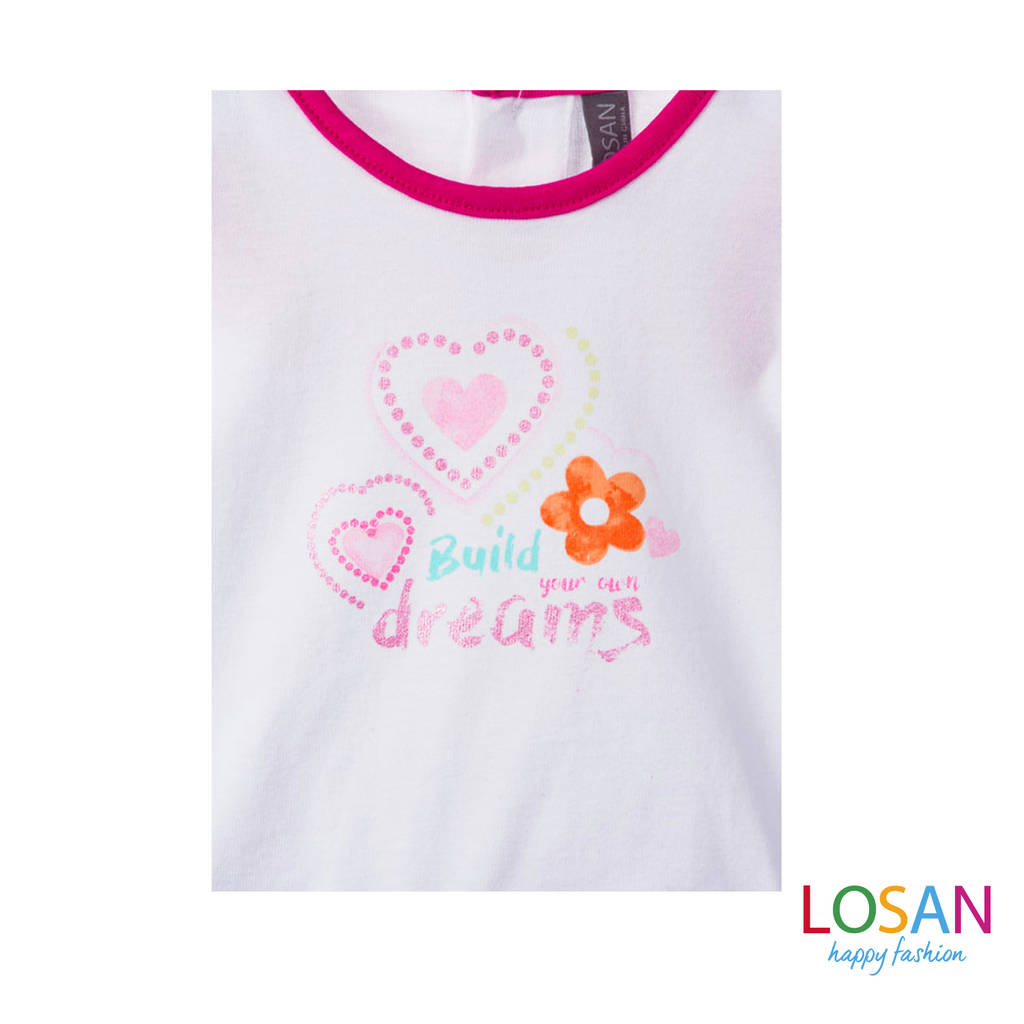 Losan - Fuchsia Sleeveless and Jeans Combined Dress